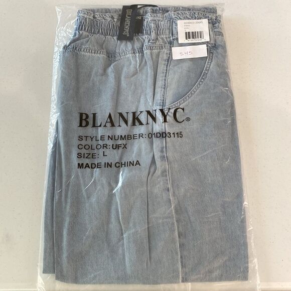 Blank NYC Stand Strong High Rise Paperbag Wide Leg Jean Elastic Waist Cotton - Picture 14 of 16